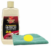 Meguiar's Professional Hi-Tech Yellow Liquid Wax (16 oz.), Foam Pad & Microfiber Cloth Kit