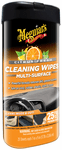 Meguiars Citrus Fresh Multi-Surface Cleaning Wipes (25 Wipes)