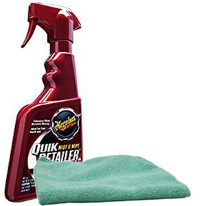 Meguiars Quik-Detailer Mist & Wipe (16 oz), Microfiber Cloth Kit