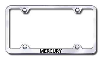 Mercury Laser Etched Stainless Steel Wide License Plate Frame