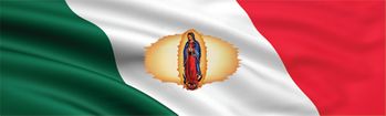 Mexican Lady Guadalupe Flag Rear Window Decal