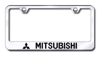 Mitsubishi Laser Etched Stainless Steel License Plate Frame
