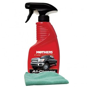 Mothers California Gold All Chrome Quick Polish (12 oz), Microfiber Cloth Kit