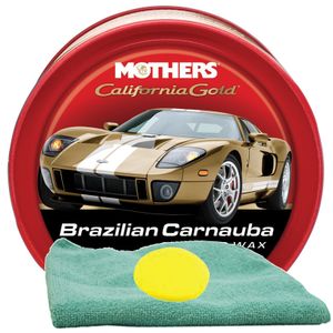 Mothers California Gold Brazilian Carnauba Cleaner Wax (12 oz.), Microfiber Cloth & Foam Pad Kit