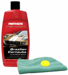 Mothers California Gold Brazilian Carnauba Cleaner Wax, Microfiber Cloth & Foam Pad Kit