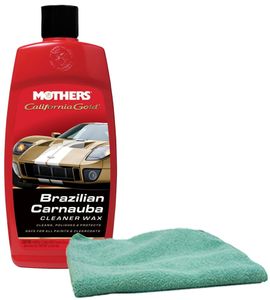 Mothers California Gold Brazilian Carnauba Cleaner Wax & Microfiber Cloth Kit