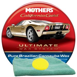 Mothers California Gold Pure Brazilian Carnauba Wax (12 oz), Microfiber Cloth & Foam Pad Kit