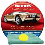 Mothers California Gold® Pure Brazilian Carnauba Wax (12 oz), Microfiber Cloth & Foam Pad Kit