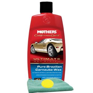 Mothers California Gold Pure Brazilian Carnauba Wax (16 oz.), Microfiber Cloth & Foam Pad Kit