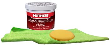Mothers Mag & Aluminum Polish 5 oz., Microfiber Cloth & Foam Pad Kit