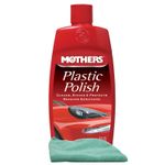 Mothers Plastic Polish (8 oz.), Microfiber Cloth Kit