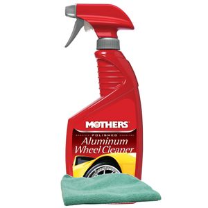 Mothers Polished Aluminum Wheel Cleaner (24 oz.), Microfiber Cloth Kit