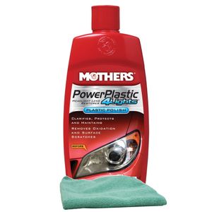Mothers PowerPlastic 4Lights Plastic Polish & Microfiber Cloth Kit