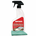 Mothers Waterless Car Wash & Wax (24 oz), Microfiber Cloth Kit