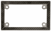 Motorcycle Black Chrome Carbon Fiber License Plate Frame