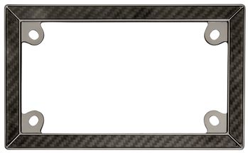Motorcycle Black Chrome Carbon Fiber License Plate Frame