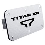 Nissan Titan XD Stainless Steel Name & Logo Hitch Plug