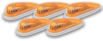 Pacer Teardrop Style Amber Five Cab Roof Running Lights Kit