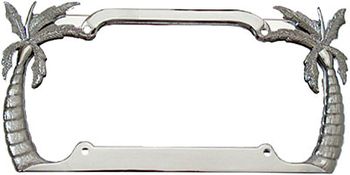 Palm Tree Chrome Plated License Plate Frame