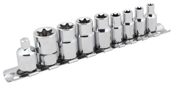 Performance Tool 9 Piece Steel Star Socket Set