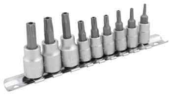 Performance Tool 9 Piece Steel Tamper Proof Star Socket Set