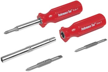 Performance Tool Heavy Duty 6-in-1 Screwdriver
