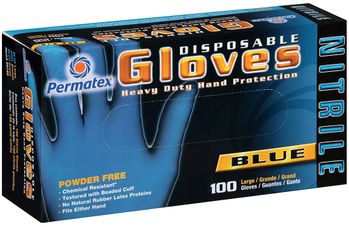 Permatex Disposable Blue Nitrile Gloves Box (100 ct.)