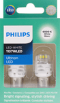 Philips 1157W Ultinon LED White Miniature Bulbs (Pair)