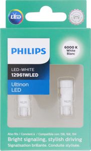 Philips 12961W Ultinon LED White Miniature Bulbs (Pair)