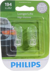Philips 194 LongerLife Miniature Bulbs (Pair)
