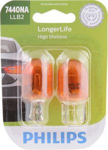 Philips 7440NA LongerLife Miniature Bulbs (Pair)