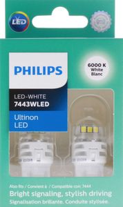 Philips 7443W Ultinon LED White Miniature Bulbs (Pair)