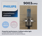 Philips 9003 Crystal Vision Platinum Headlight Bulbs (Pair)