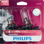 Philips 9005 VisionPlus Headlight Bulbs (Pair)