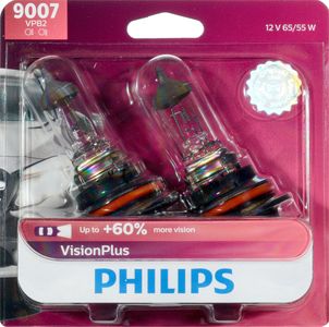 Philips 9007 VisionPlus Headlight Bulbs (Pair)