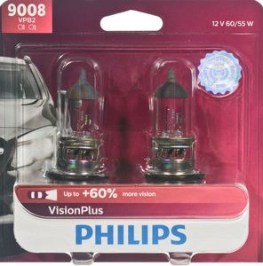 Philips 9008 VisionPlus Headlight Bulbs (Pair)