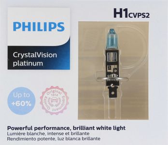 Philips H1 Crystal Vision Platinum Headlight Bulbs (Pair)