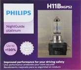 Philips H11B NightGuide Platinum Headlight Bulbs (Pair)