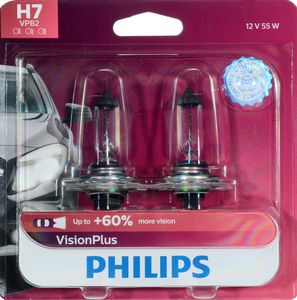 Philips H7 VisionPlus Headlight Bulbs (Pair)
