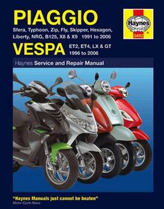 Piaggio and Vespa Haynes Repair Manual (1991 - 2006)