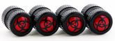 Pilot Bio-Hazard Aluminum Tire Valve Caps - (4 Piece)