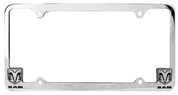 Dodge Ram Logo Chrome License Plate Frame