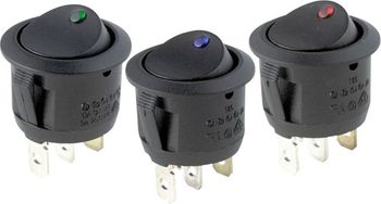 Pilot LED Round Rocker Switches
