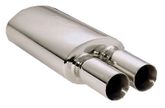 Pilot Stainless Steel Oval Muffler w/Dual Round Tips