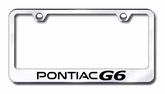 Pontiac G6 Laser Etched Stainless Steel License Plate Frame