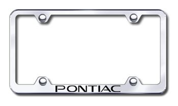 Pontiac Laser Etched Stainless Steel Wide License Plate Frame