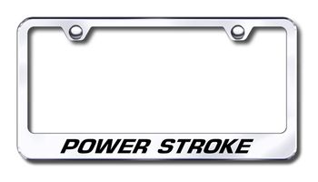 Power Stroke Laser Etched Stainless Steel License Plate Frame
