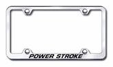 Power Stroke Laser Etched Stainless Steel Wide License Plate Frame