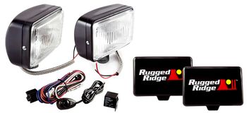 Rugged Ridge 5"x7" Rectangular 100 Watt Black Fog Lamps Kit (Pair)