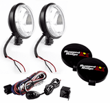 Rugged Ridge 6" Slim Round 100 Watt Black Fog Lamps Kit (Pair)